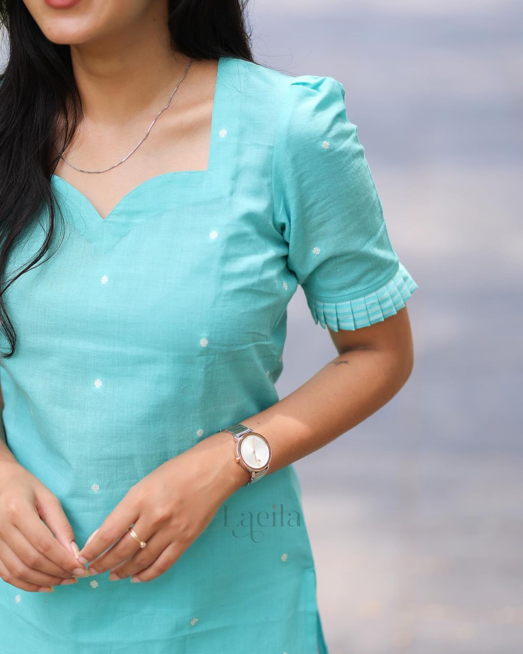 Blue cotton top